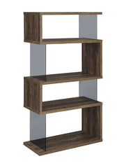 Emelle 4-shelf Bookcase with Glass Panels