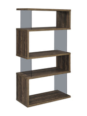 Emelle 4-shelf Bookcase with Glass Panels