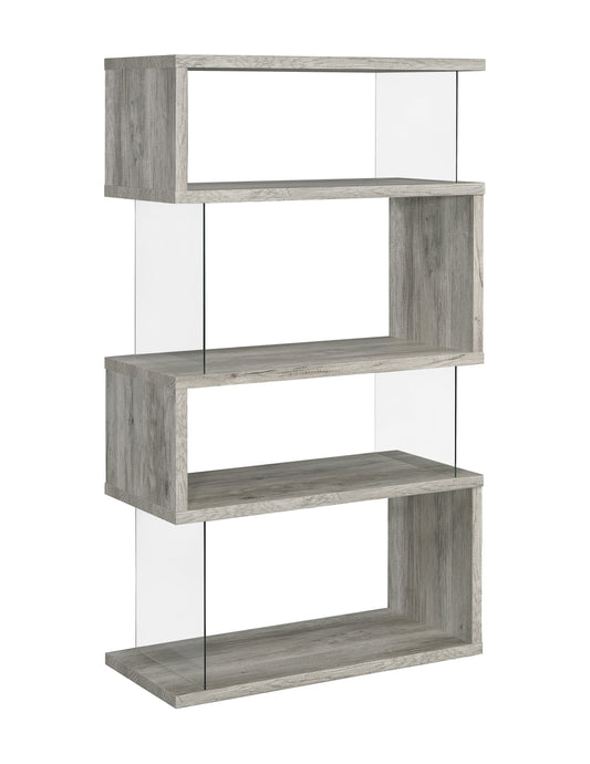 Emelle 4-shelf Bookcase with Glass Panels