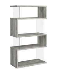 Emelle 4-shelf Bookcase with Glass Panels