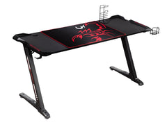 Brocton Metal Z-shaped Gaming Desk Black