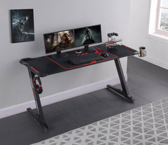 Brocton Metal Z-shaped Gaming Desk Black