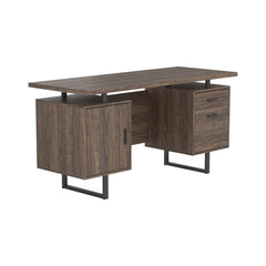 Lawtey Floating Top Office Desk Aged Walnut