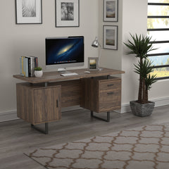 Lawtey Floating Top Office Desk Aged Walnut