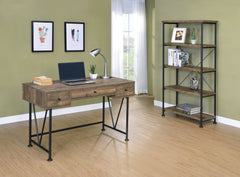 Analiese 3-drawer Writing Desk Rustic Oak and Black