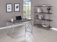 Grimma Writing Desk Rustic Grey Herringbone