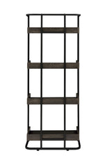 Ember 4-shelf Bookcase Dark Oak and Sandy Black