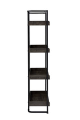 Ember 4-shelf Bookcase Dark Oak and Sandy Black