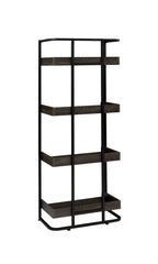 Ember 4-shelf Bookcase Dark Oak and Sandy Black