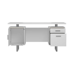 Lawtey Floating Top Office Desk White Gloss