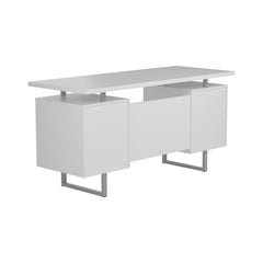 Lawtey Floating Top Office Desk White Gloss