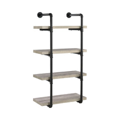 Elmcrest 24-inch Wall Shelf Black and Grey Driftwood