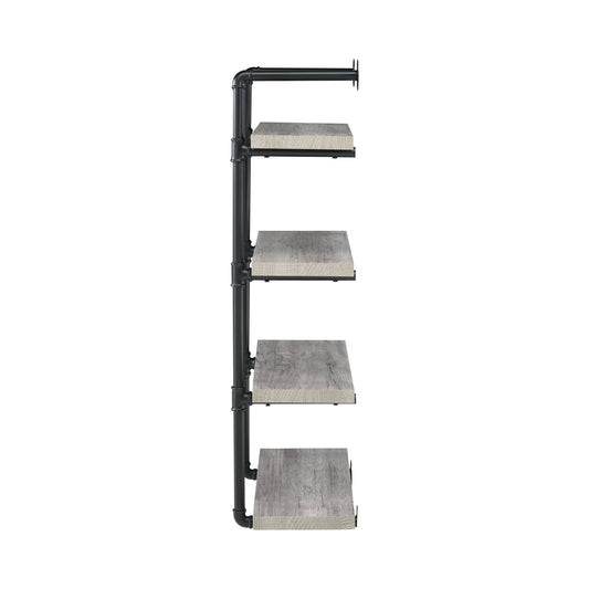 Elmcrest 24-inch Wall Shelf Black and Grey Driftwood