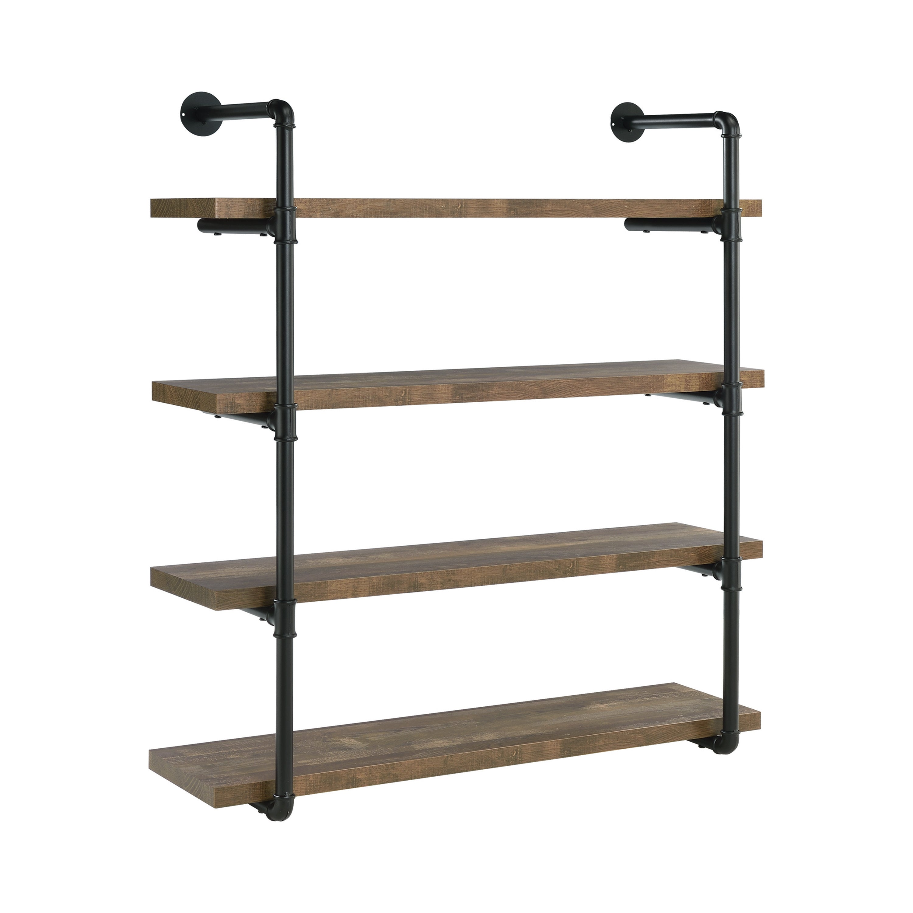 Elmcrest 40-inch Wall Shelf Black and Rustic Oak