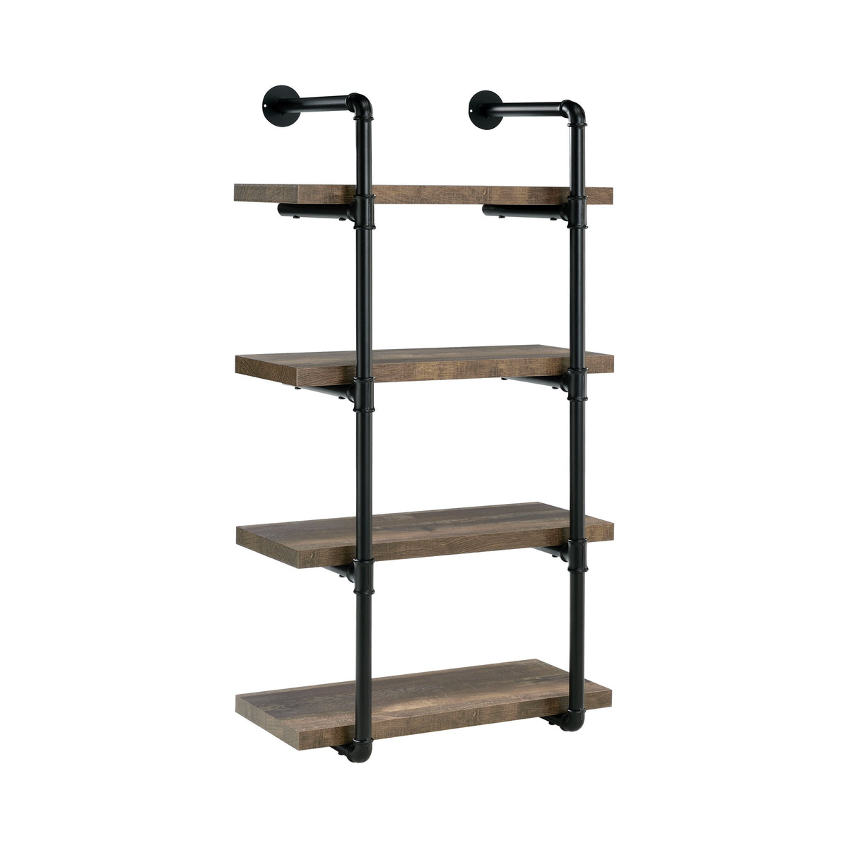 Elmcrest 24-inch Wall Shelf Black and Rustic Oak