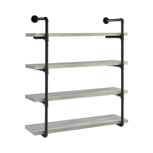 Elmcrest 40-inch Wall Shelf Black and Grey Driftwood