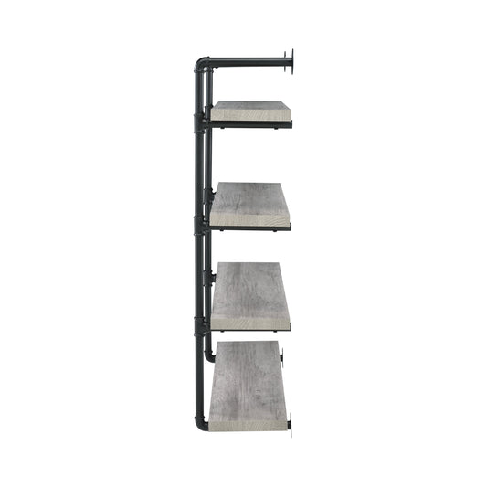 Elmcrest 40-inch Wall Shelf Black and Grey Driftwood