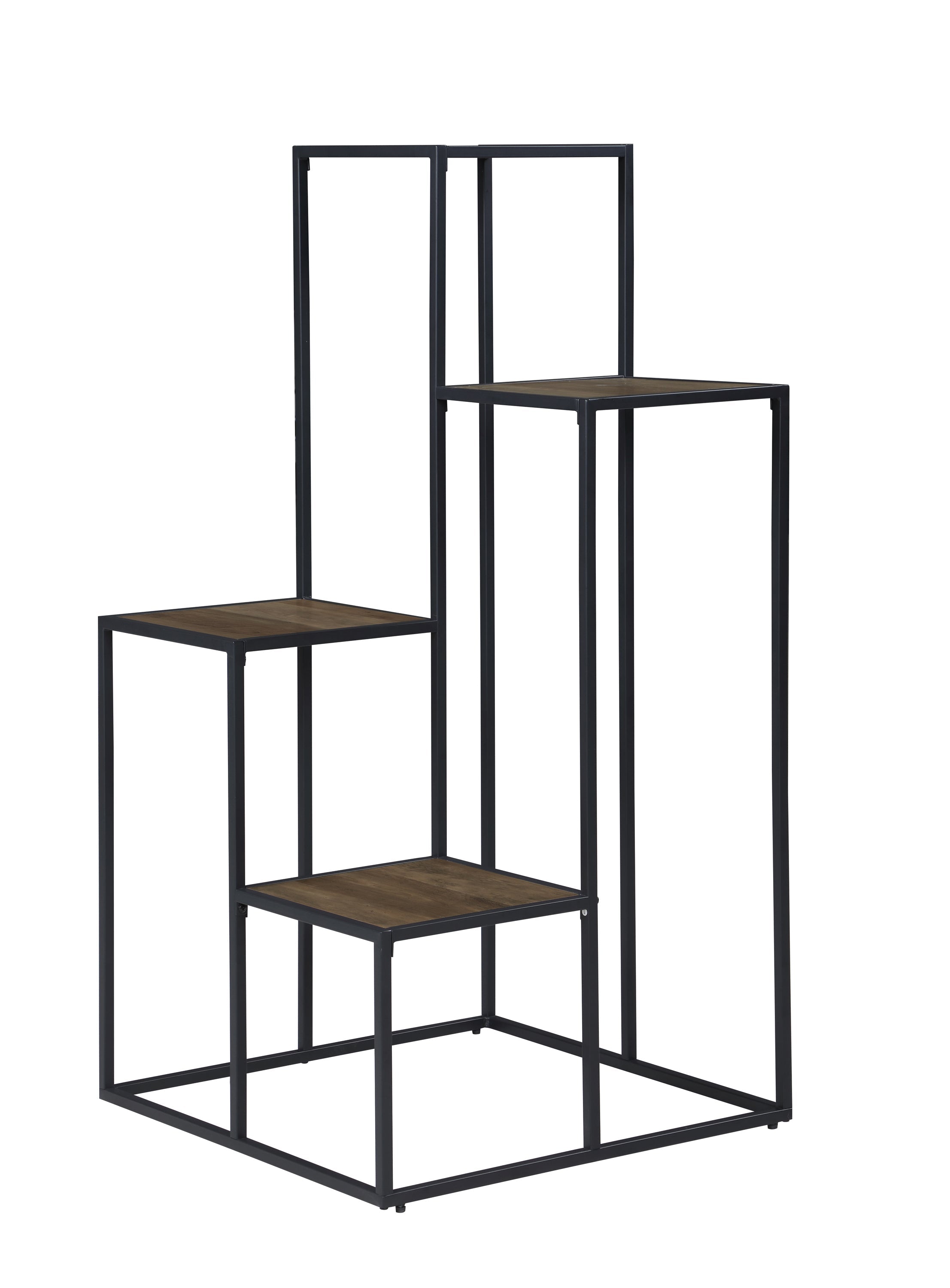 Rito 4-tier Display Shelf Rustic Brown and Black