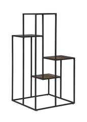 Rito 4-tier Display Shelf Rustic Brown and Black