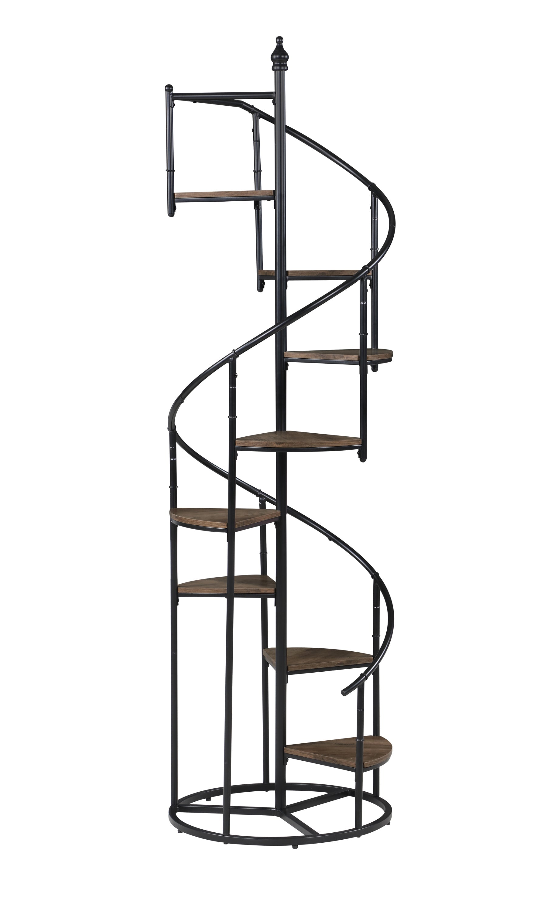 Roseglen 8-shelf Staircase Bookcase Rustic Brown and Black