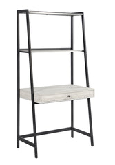 Pinckard 1-drawer Ladder Desk Grey Stone Herringbone and Black