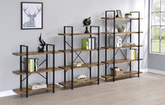 Cole 3-Shelf Bookcase Antique Nutmeg and Black