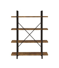 Cole 4-Shelf Bookcase Antique Nutmeg and Black