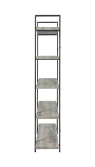 Cole 5-Shelf Bookcase Grey Driftwood and Gunmetal