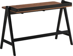 Raul Writing Desk Walnut and Black with USB ports