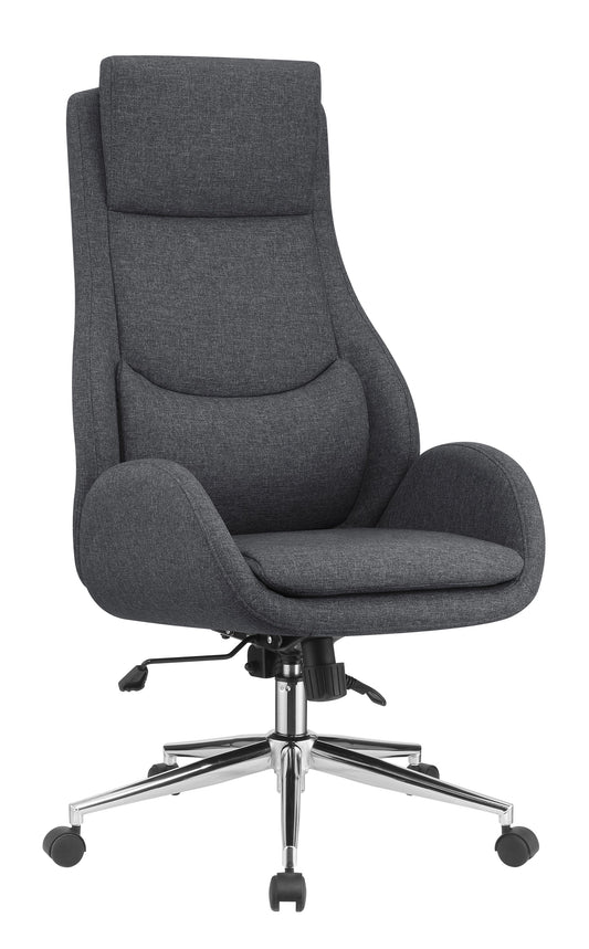 Cruz Upholstered Office Chair with Padded Seat Grey and Chrome