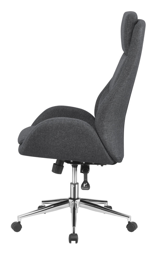 Cruz Upholstered Office Chair with Padded Seat Grey and Chrome