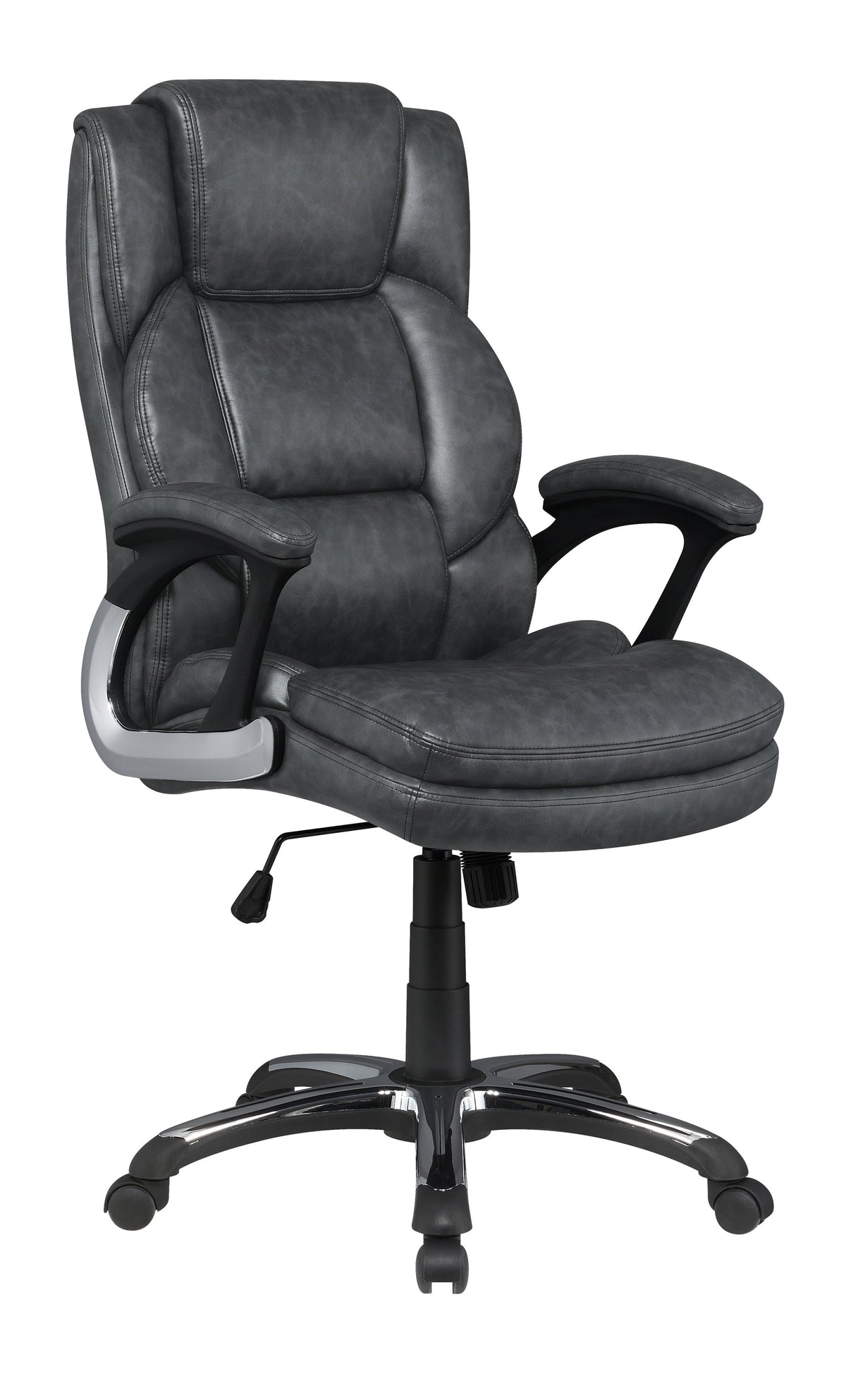 Nerris Adjustable Height Office Chair with Padded Arm Grey and Black