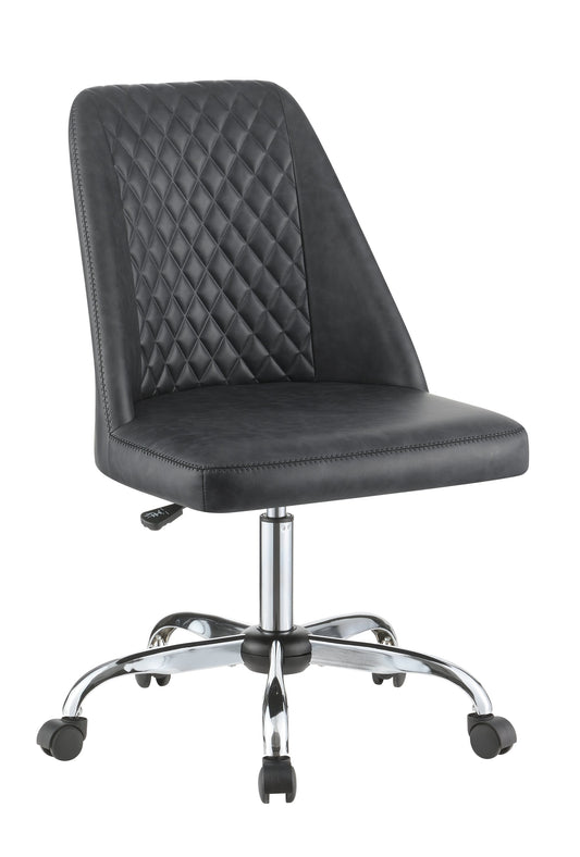 Althea Upholstered Tufted Back Office Chair Grey and Chrome