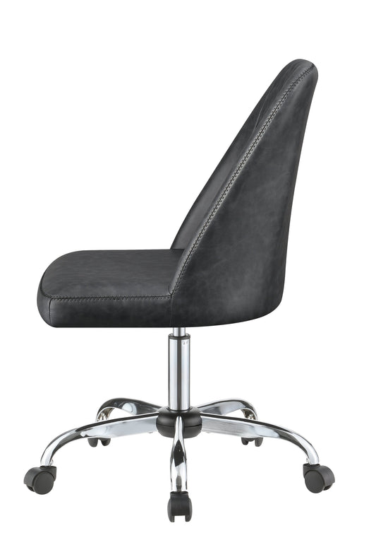 Althea Upholstered Tufted Back Office Chair Grey and Chrome