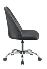 Althea Upholstered Tufted Back Office Chair Grey and Chrome