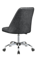 Althea Upholstered Tufted Back Office Chair Grey and Chrome