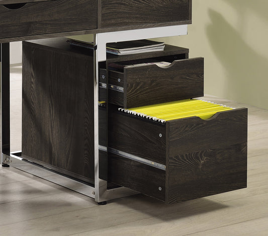 Noorvik 2-drawer Mobile File Cabinet Dark Oak