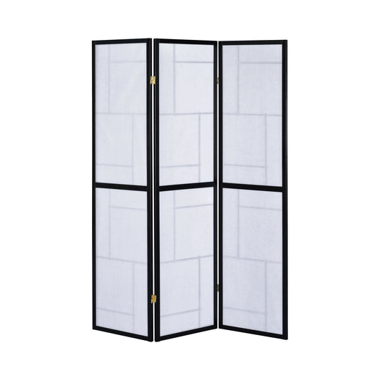 Katerina 3-panel Folding Floor Screen Black and White