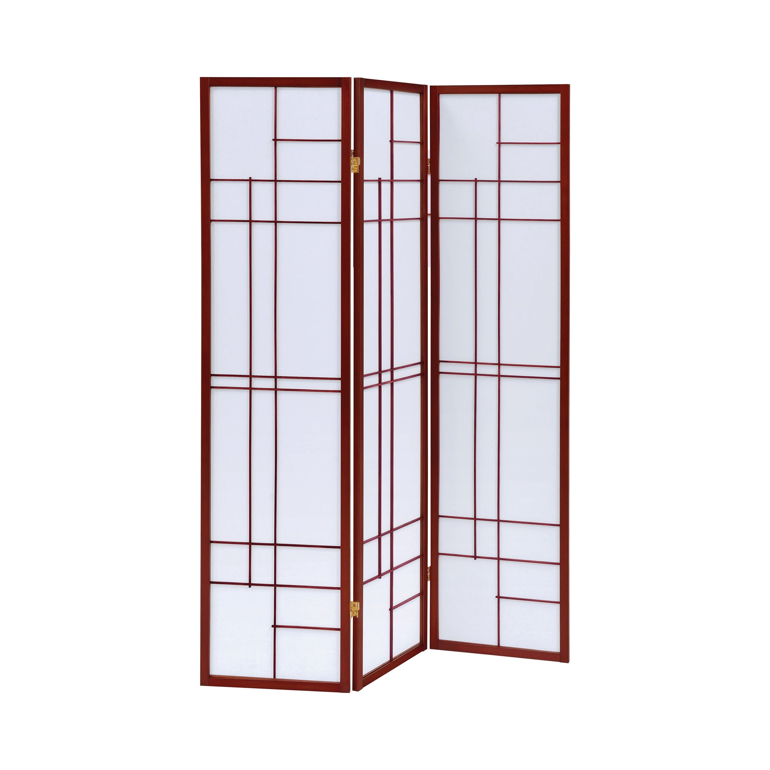 Katerina 3-panel Folding Floor Screen White and Cherry