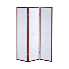 Katerina 3-panel Folding Floor Screen White and Cherry