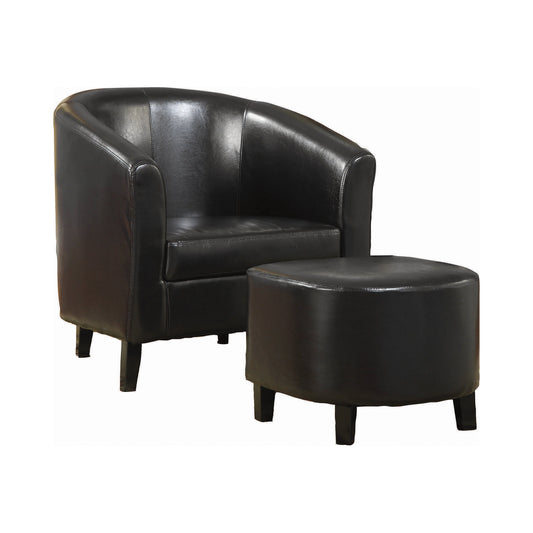 Ansel Upholstered Accent Chair with Ottoman Dark Brown