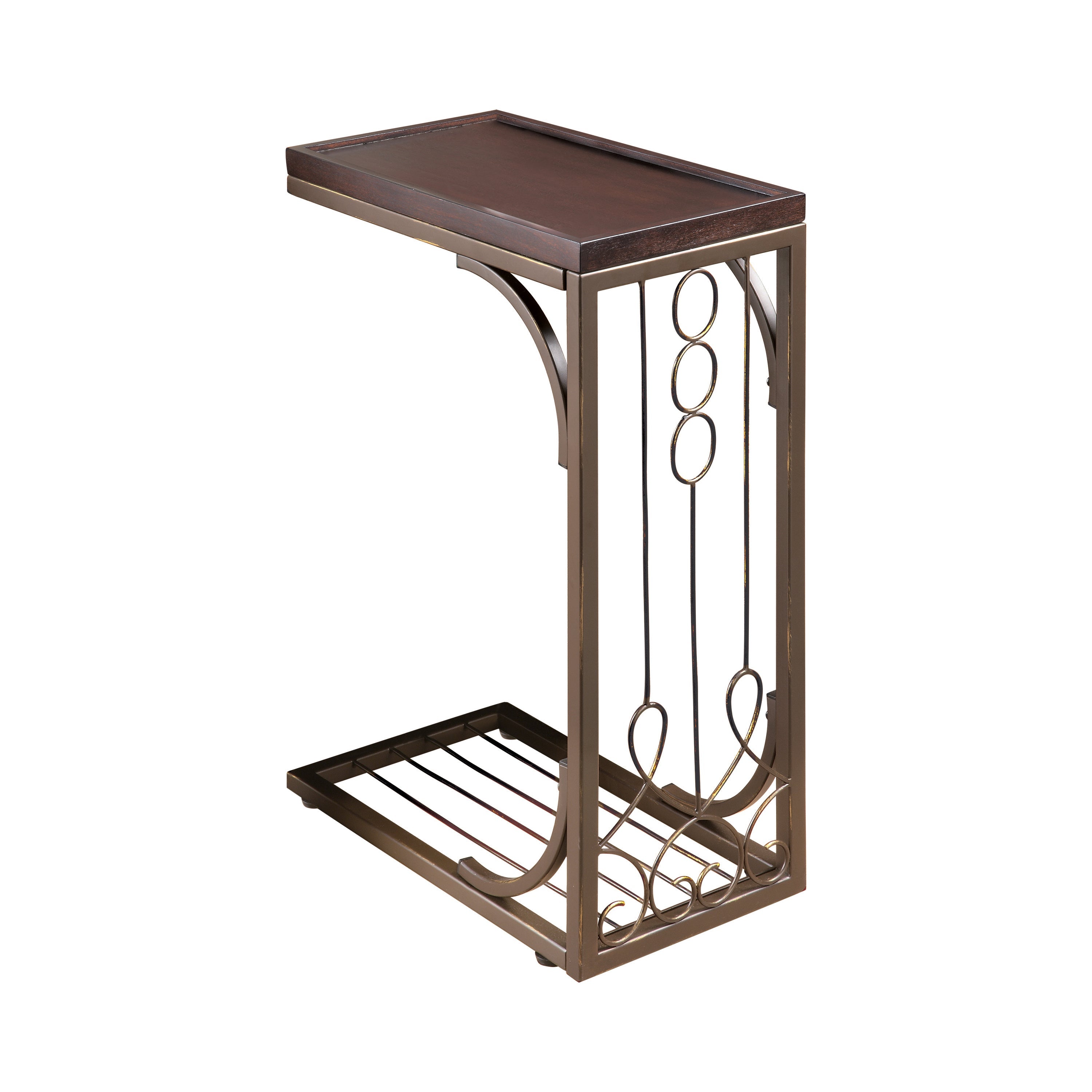 Alyssa Accent Table Brown and Burnished Copper