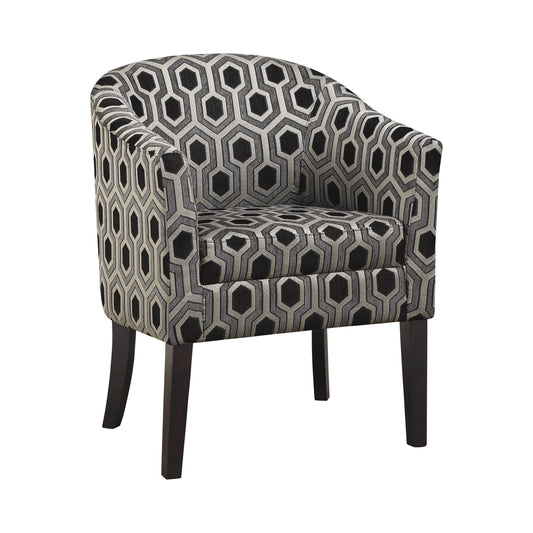 Jansen Hexagon Patterned Accent Chair Grey and Black