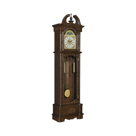 Cedric Grandfather Clock with Chime Golden Brown