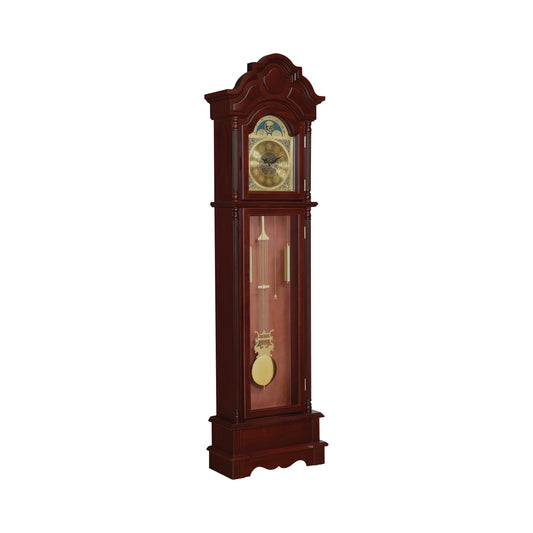 Diggory Grandfather Clock Brown Red and Clear