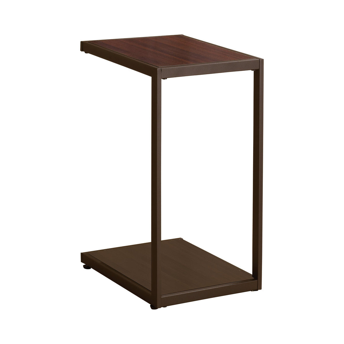 Jose Rectangular Accent Table with Bottom Shelf Brown