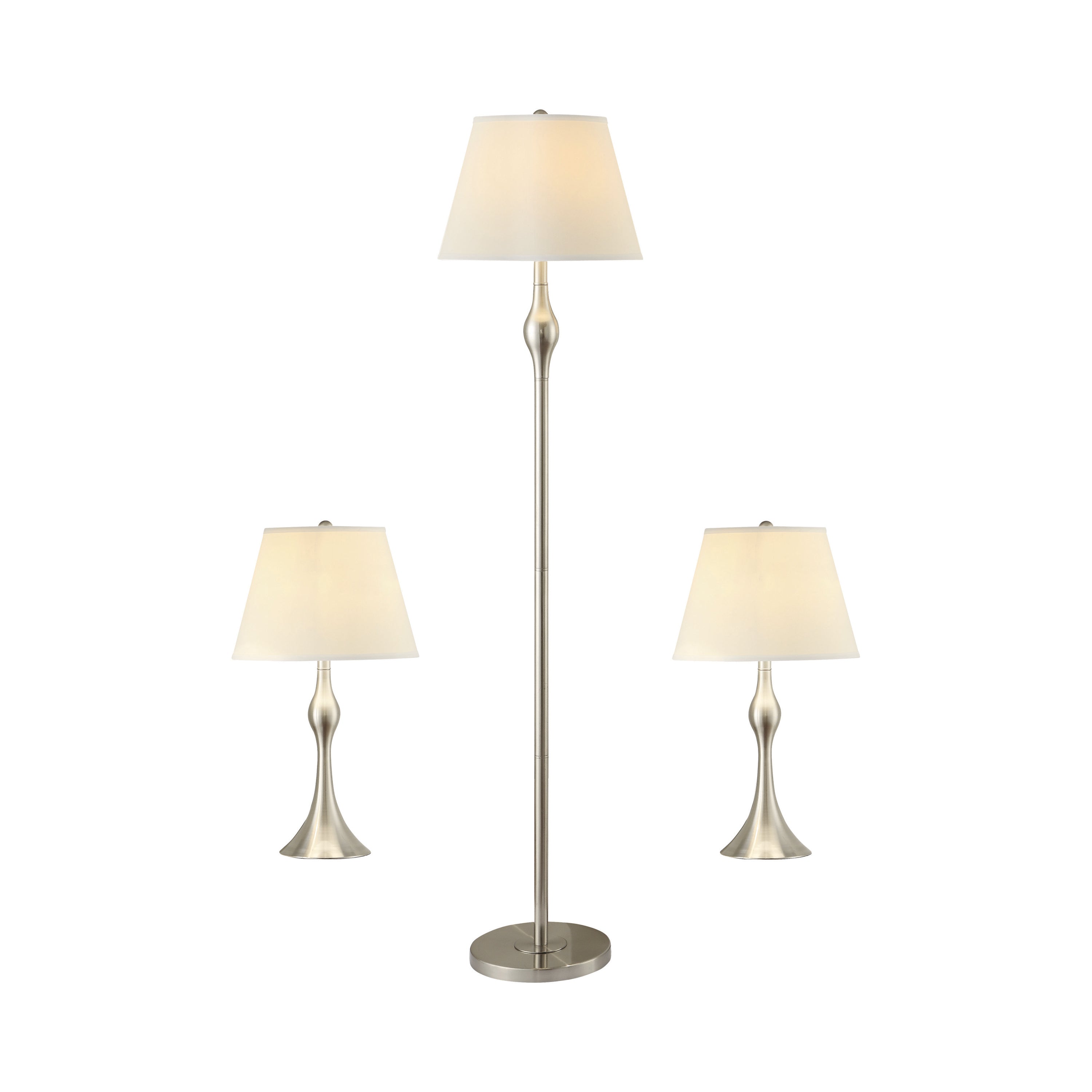 Griffin 3-piece Slender Lamp Set Brushed Nickel