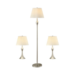 Griffin 3-piece Slender Lamp Set Brushed Nickel