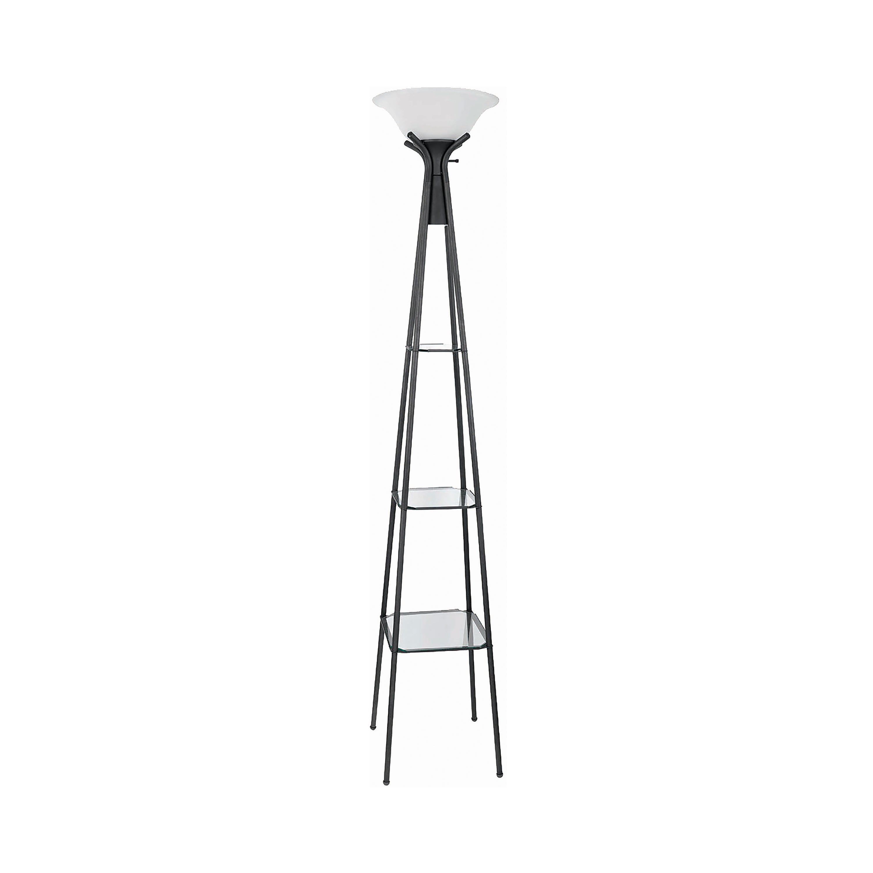 Gianni Versatile Shelf Tower Floor Lamp Charcoal Black