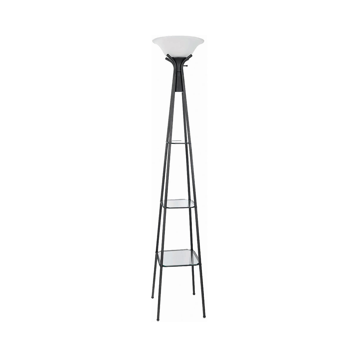 Gianni Versatile Shelf Tower Floor Lamp Charcoal Black